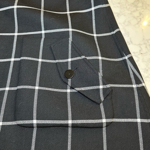 Nina Mclemore Reversible Tattersall Wool Shirt Jacket Black White Red Size Large - Picture 8 of 8